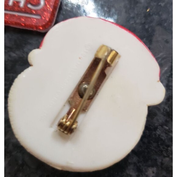 Vintage Christmas Brooch Pin Lot of 5 Santa, ear Tree, Dangeling Cow - Picture 10 of 15